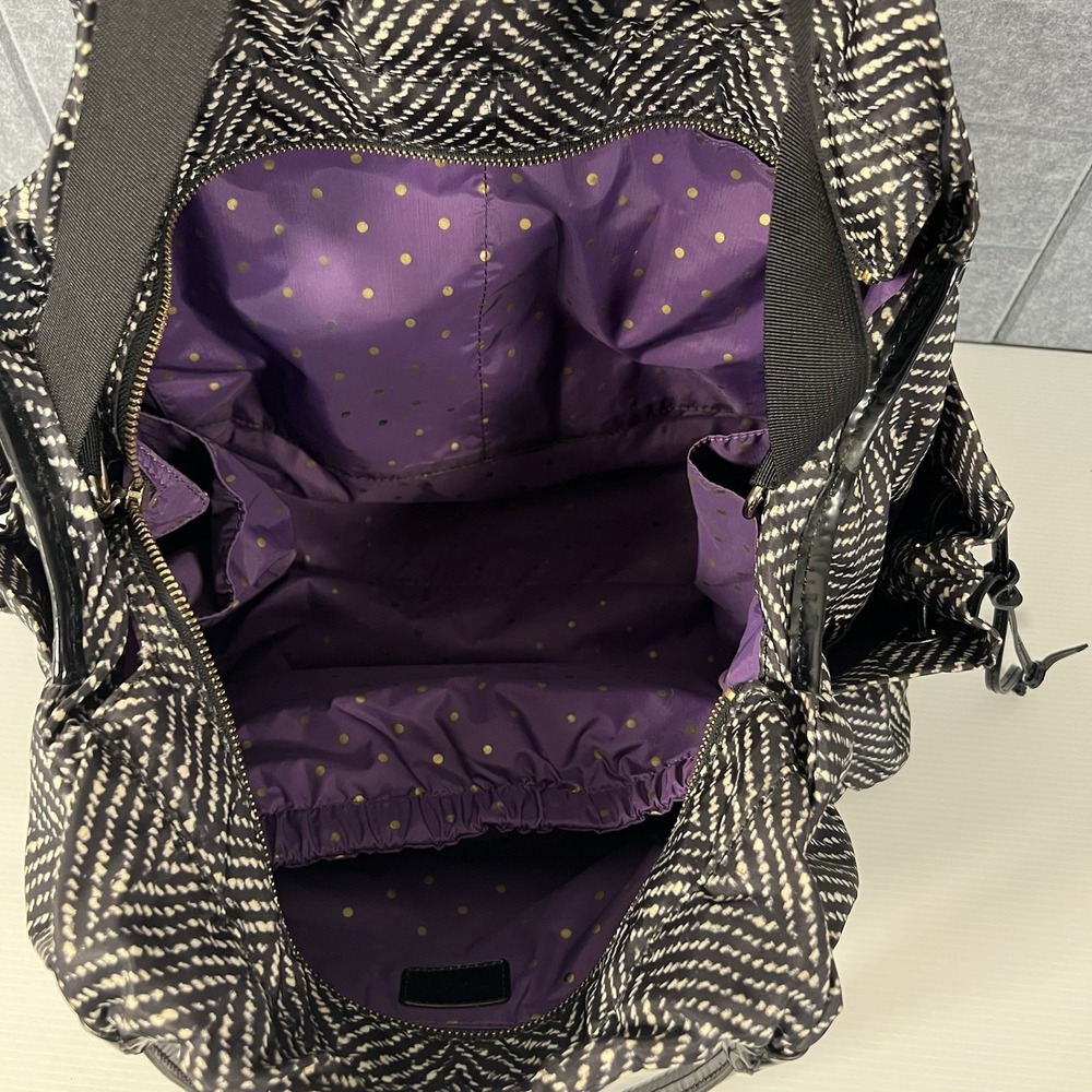 Kate Spade Stevie Baby Diaper Bag Black Herringbone Chevron Tote w/ Changing Pad - Picture 11 of 16